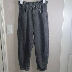 Zara Gray Paper bag Denim Jeans